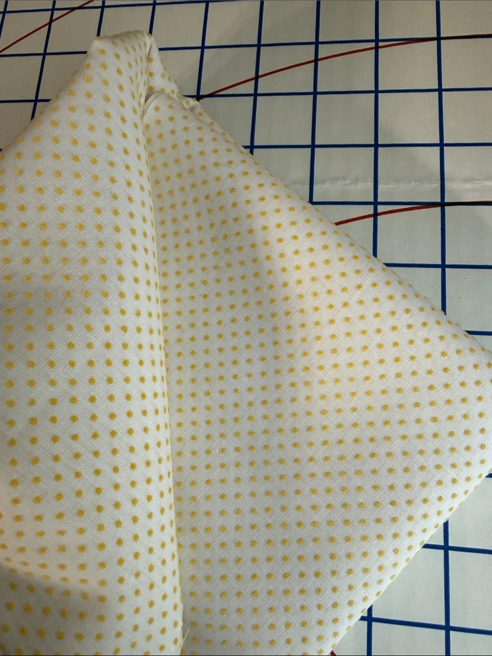 Vintage Yellow Polka Dot Fabric 1+ Yard 44” Tiny Dot Quilt Apparel Craft